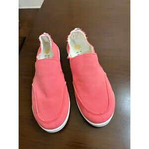 Vionic Beach Malibu Canvas Slip On Shoes Women's Size 8 Pink Coral